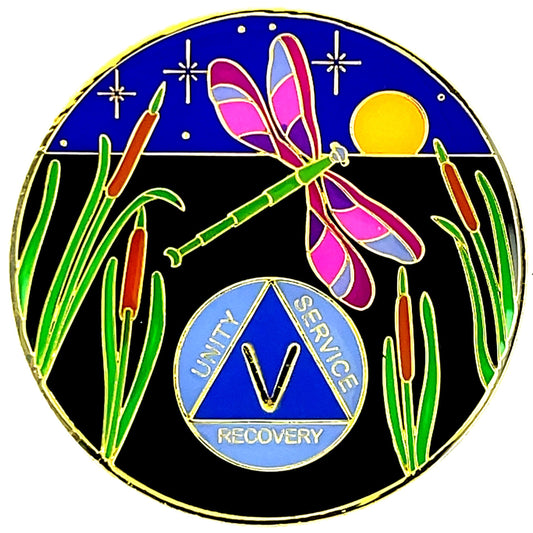 Designer AA Medallion Dragonfly (24hr-60 Years)
