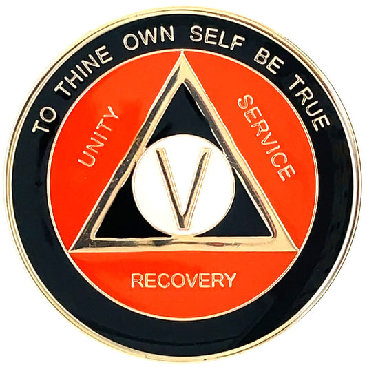 AA Medallion Orange and Black (24hr-50 Years)