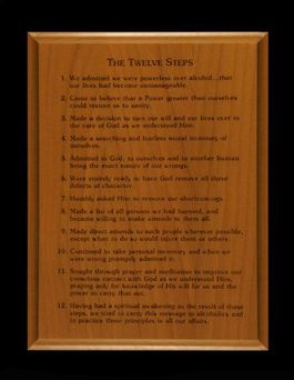 Wood Plaque 12 Steps 6"x8"