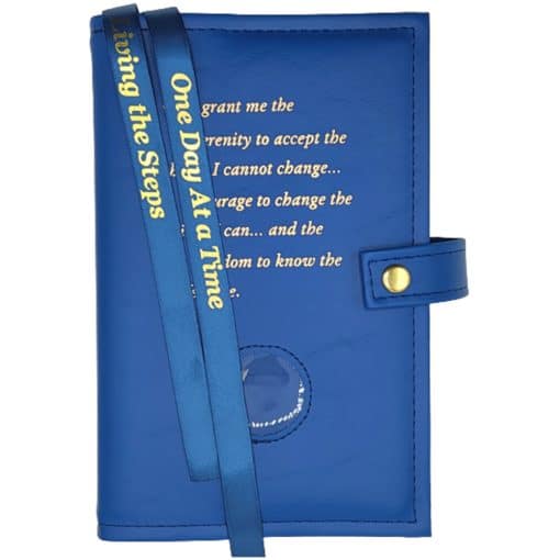 AA Double Book Cover for Pocket/Mini AA Big Book and 12 & 12 w/Serenity Prayer & Medallion Slot