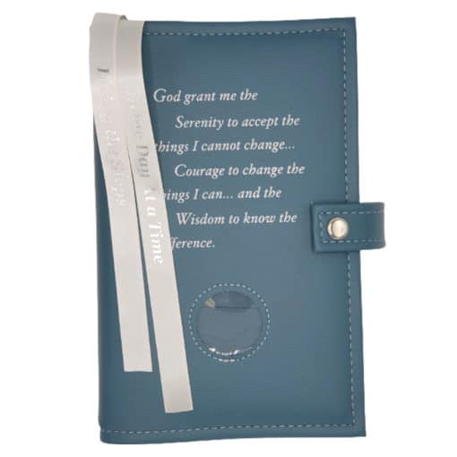 AA Double Book Cover for AA Large Print Big Book and 12 & 12 w/Serenity Prayer & Medallion Slot