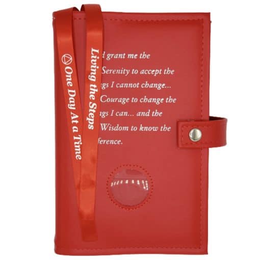 AA Double Book Cover for Pocket/Mini AA Big Book and 12 & 12 w/Serenity Prayer & Medallion Slot