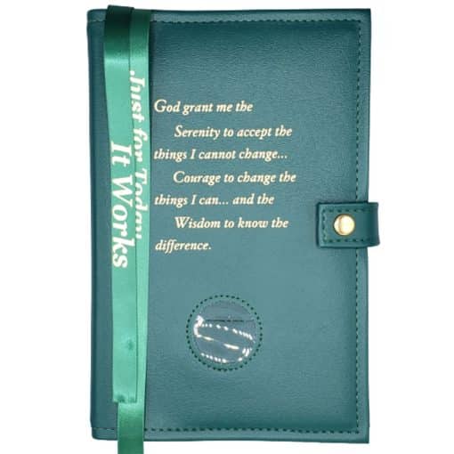 NA Double Book Cover for Basic Text and Guiding Principles w/Serenity Prayer & Medallion Slot