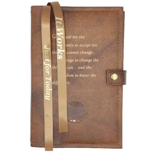 NA Double Book Cover for Basic Text and Guiding Principles w/Serenity Prayer & Medallion Slot