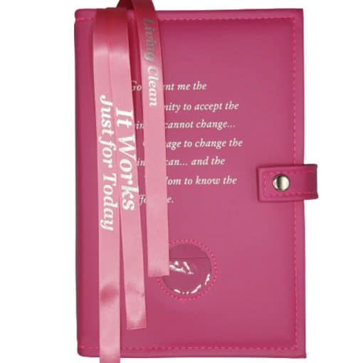 NA Triple Book Cover for Basic Text, Guiding Principles,It Works or Living Clean w/Serenity Prayer & Medallion Slot