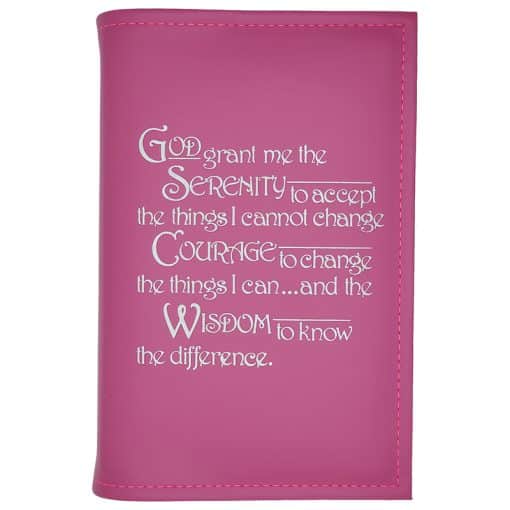 AA Single Book Cover for Pocket/Mini AA Big Book, 12 & 12 or 24 Hours a Day w/Serenity Prayer