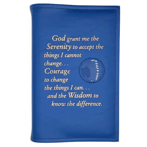 AA Single Book Cover for AA Softcovers w/Serenity Prayer & Medallion Slot