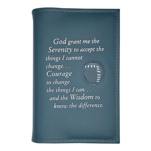 AA Single Book Cover for AA Large Print w/Serenity Prayer & Medallion Slot