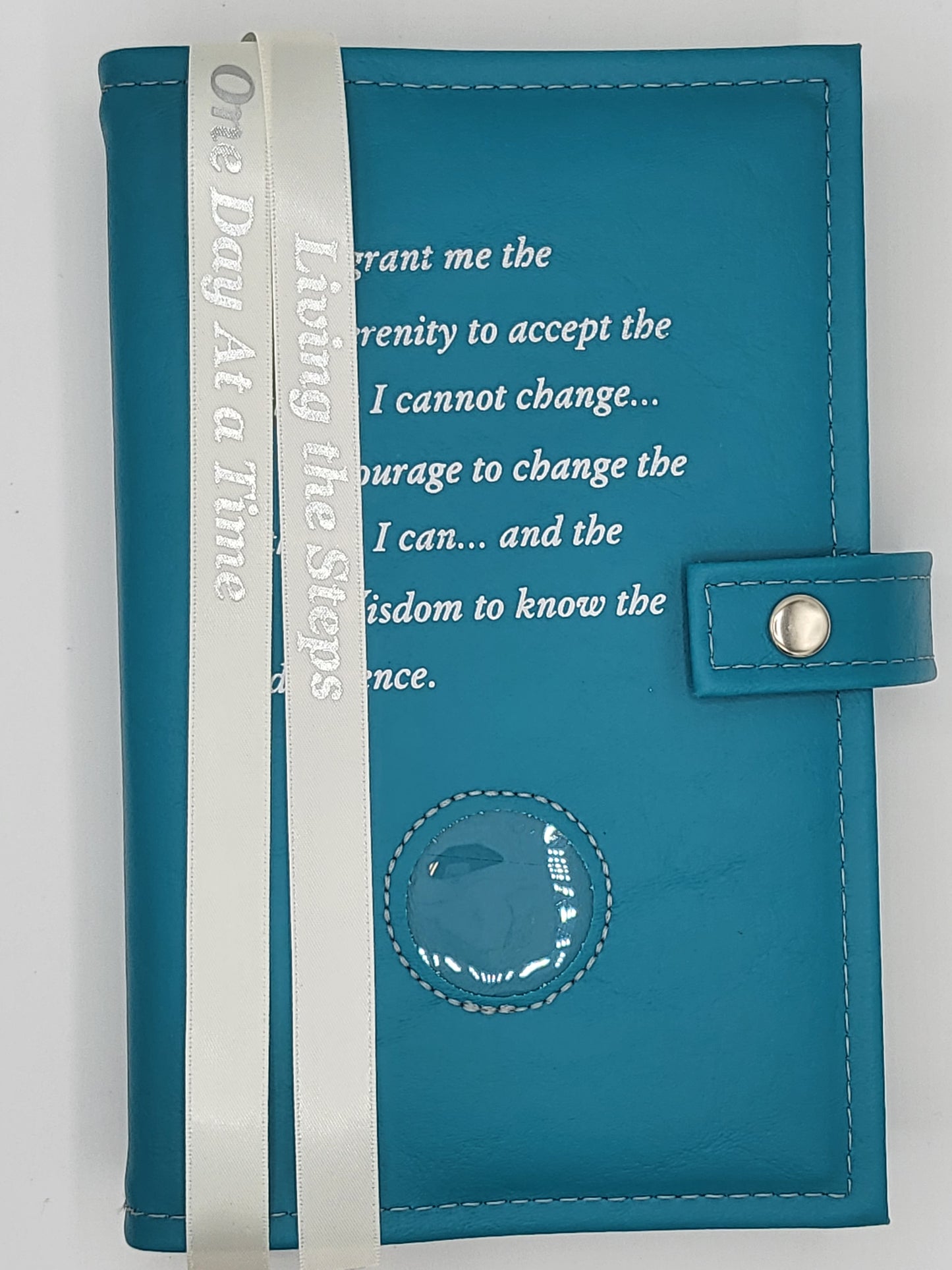 AA Double Book Cover for AA Large Print Big Book and 12 & 12 w/Serenity Prayer & Medallion Slot