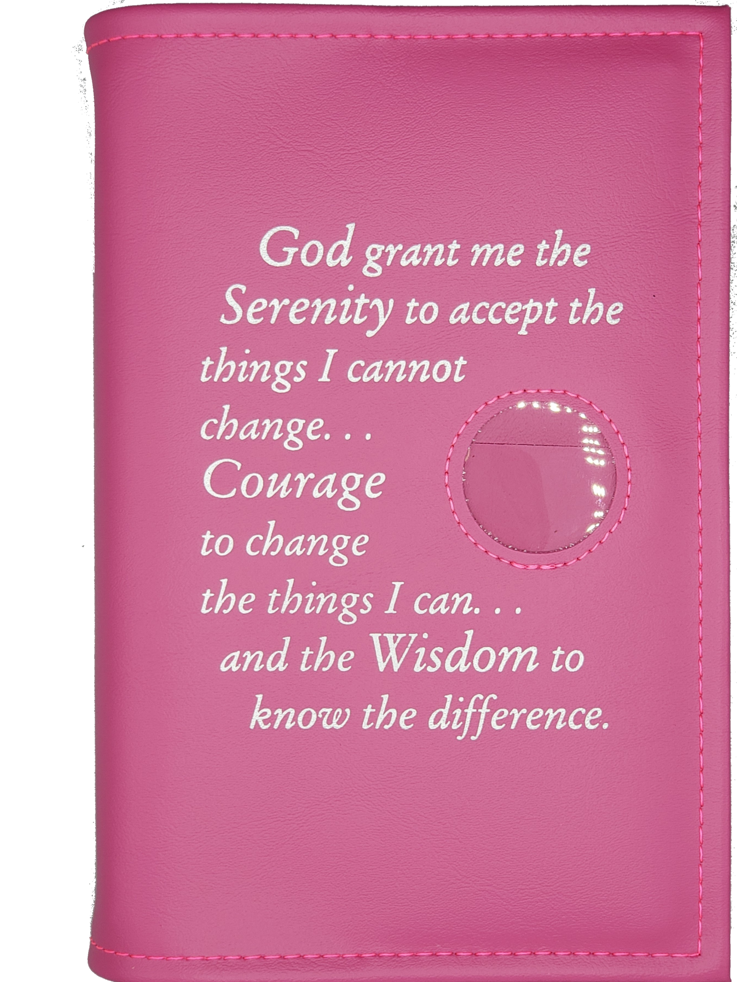 AA Single Book Cover for AA Hardcovers w/Serenity Prayer & Medallion Slot