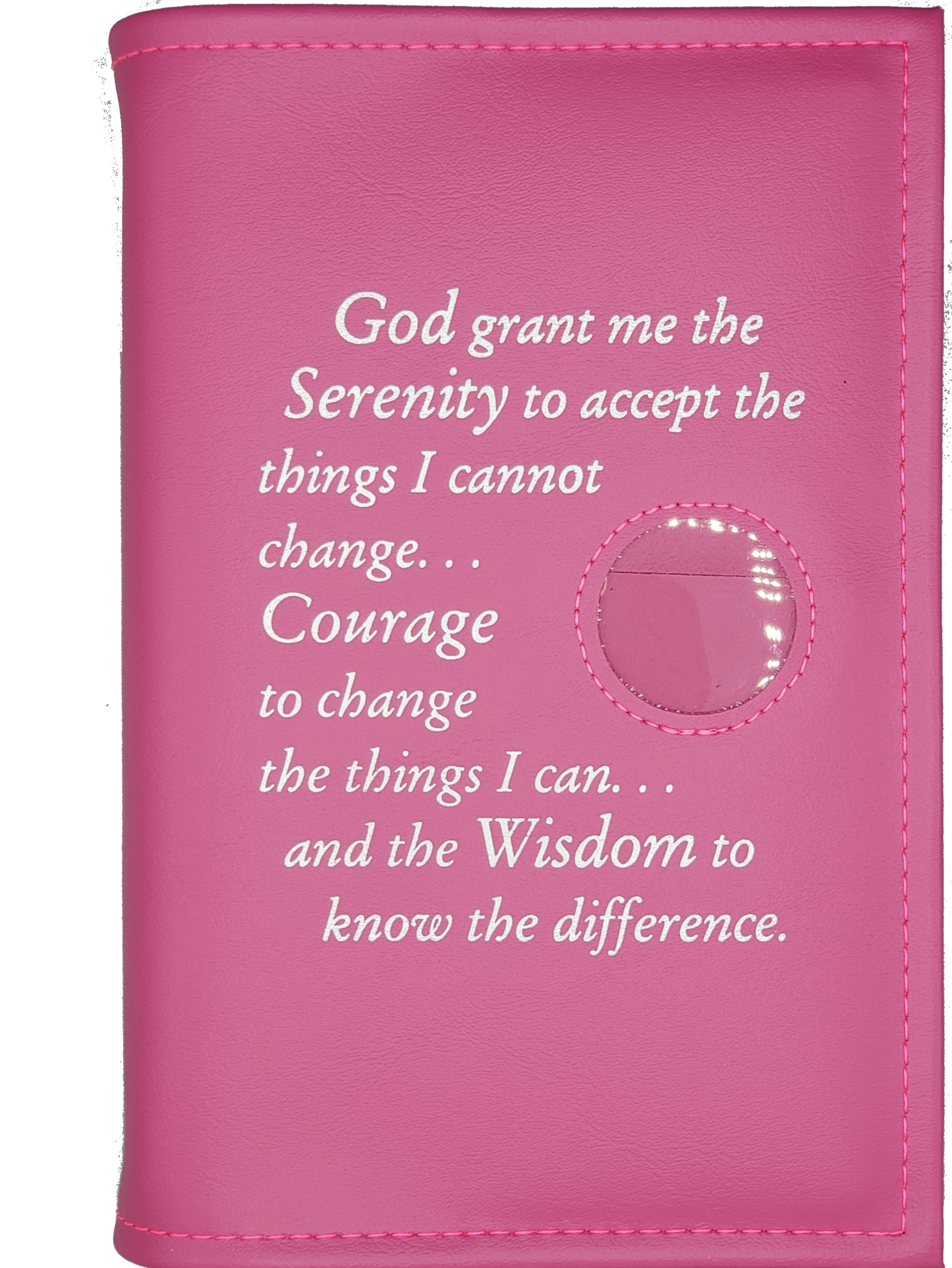 AA Single Book Cover for AA Softcovers w/Serenity Prayer & Medallion Slot