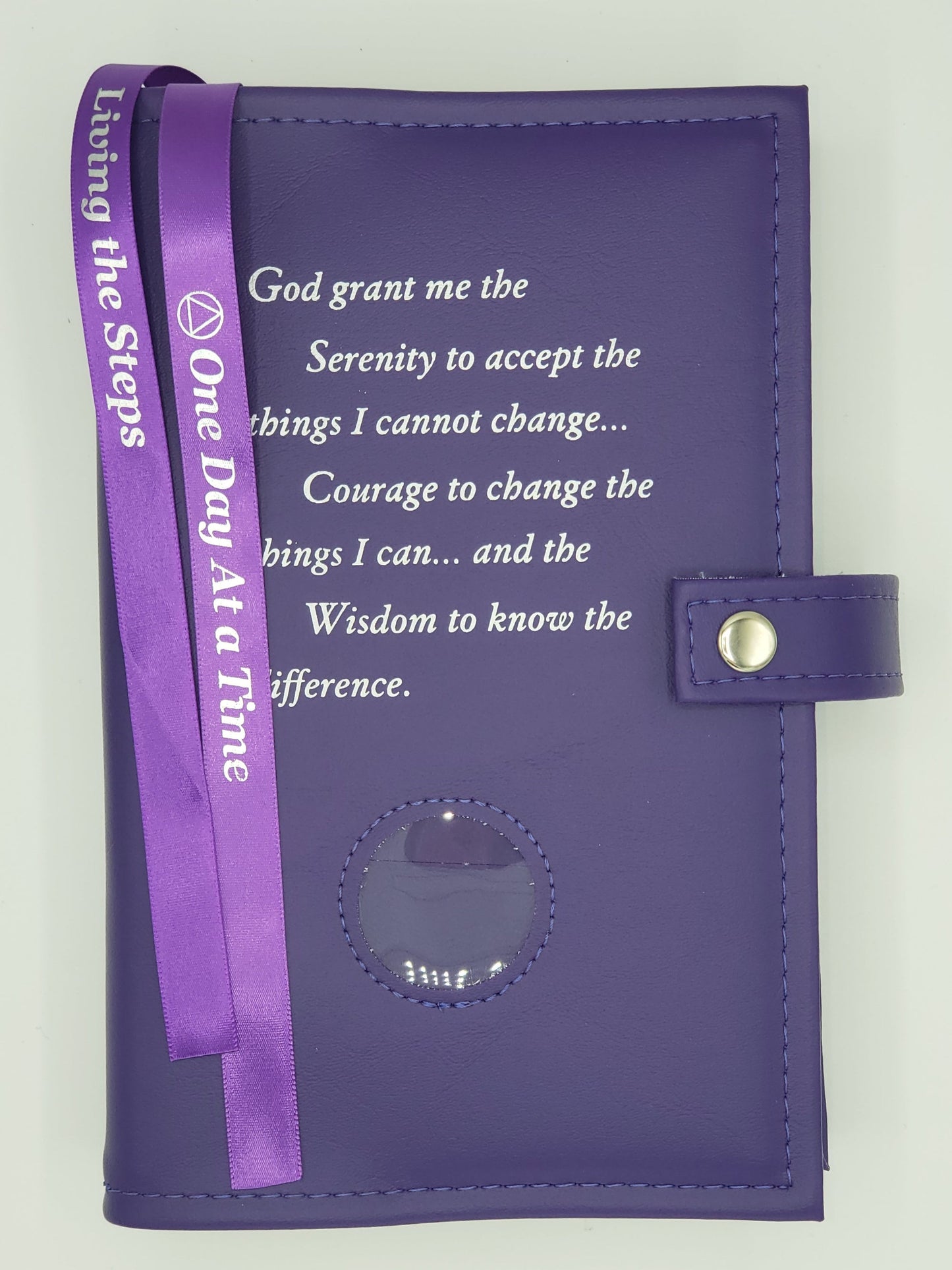 AA Double Book Cover for Pocket/Mini AA Big Book and 12 & 12 w/Serenity Prayer & Medallion Slot