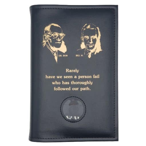 AA Single Book Cover for AA Big Book Hardcover w/Bill & Bob & Medallion Slot