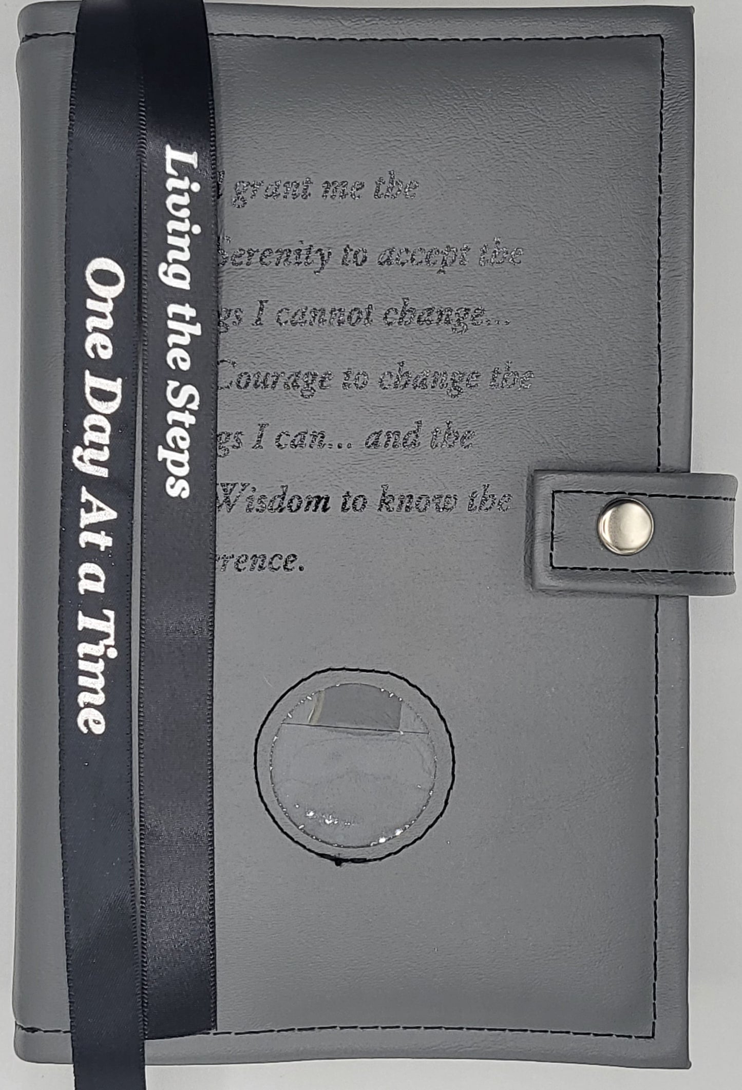 NA Triple Book Cover for Basic Text, Guiding Principles,It Works or Living Clean w/Serenity Prayer & Medallion Slot