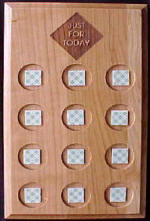 Wood Plaque with 12-Hole Medallion Holder-JFT 7"x11"