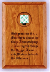 Wood Plaque with Medallion Holder-Serenity Prayer 4"x6"