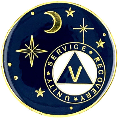 Designer AA Medallion Moon and Stars (24hr-60 Years)