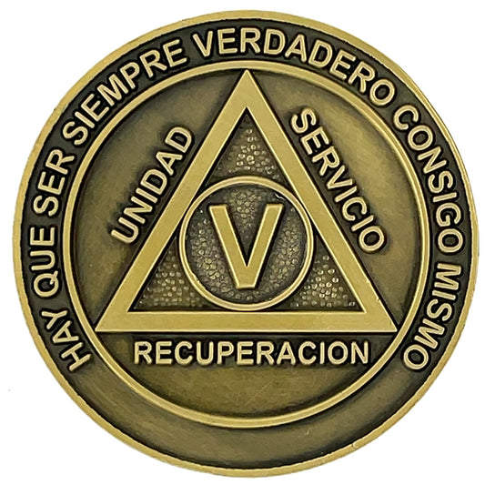 Spanish AA Medallion (24hr, 1-11 months, 1-40 Years)