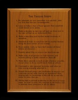 Wood Plaque 12 Steps 6"x8"