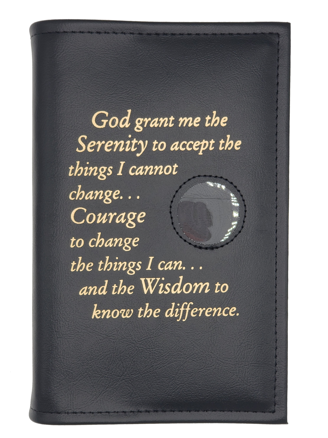 NA Single Book Cover for Basic Text or Guiding Principles w/Serenity Prayer & Medallion Slot