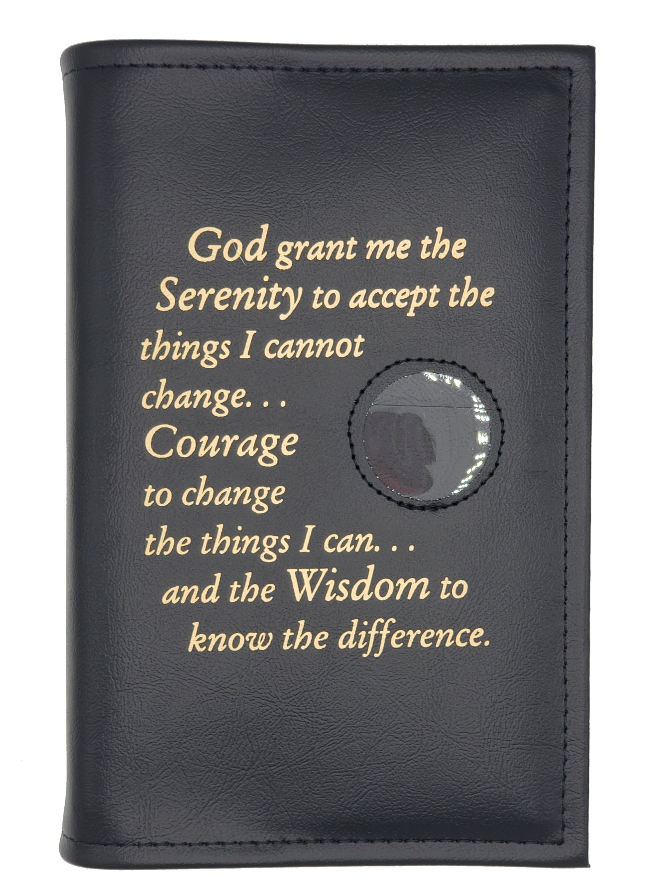 AA Single Book Cover for AA Softcovers w/Serenity Prayer & Medallion Slot