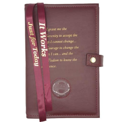 NA Double Book Cover for Basic Text and Guiding Principles w/Serenity Prayer & Medallion Slot