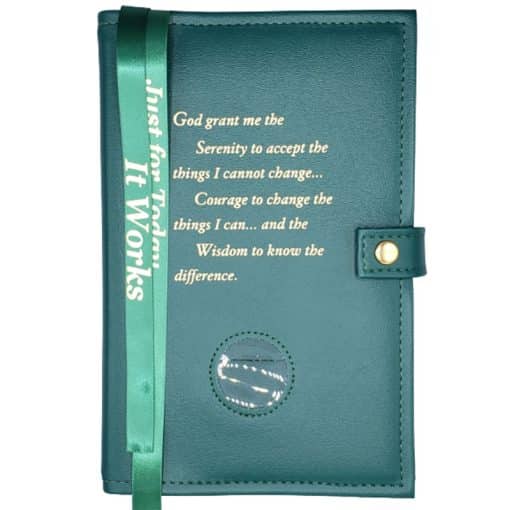 NA Double Book Cover for Basic Text and Guiding Principles w/Serenity Prayer & Medallion Slot