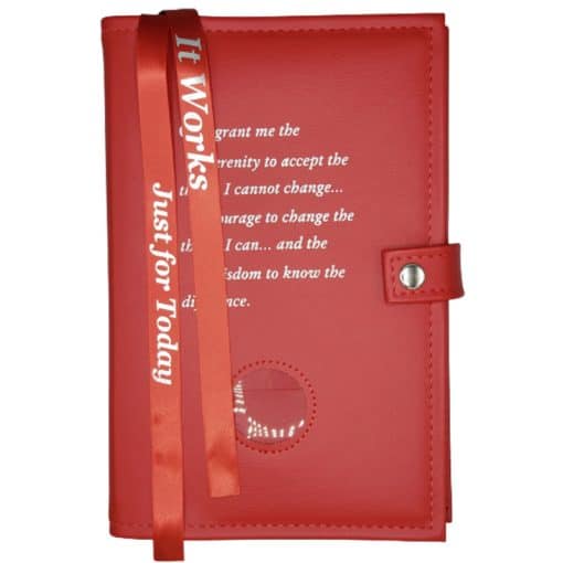 NA Double Book Cover for Basic Text and Guiding Principles w/Serenity Prayer & Medallion Slot