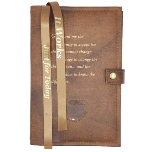 NA Double Book Cover for Basic Text and Guiding Principles w/Serenity Prayer & Medallion Slot