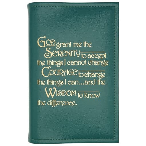 AA Single Book Cover for Pocket/Mini AA Big Book, 12 & 12 or 24 Hours a Day w/Serenity Prayer