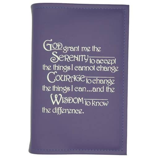 AA Single Book Cover for Pocket/Mini AA Big Book, 12 & 12 or 24 Hours a Day w/Serenity Prayer