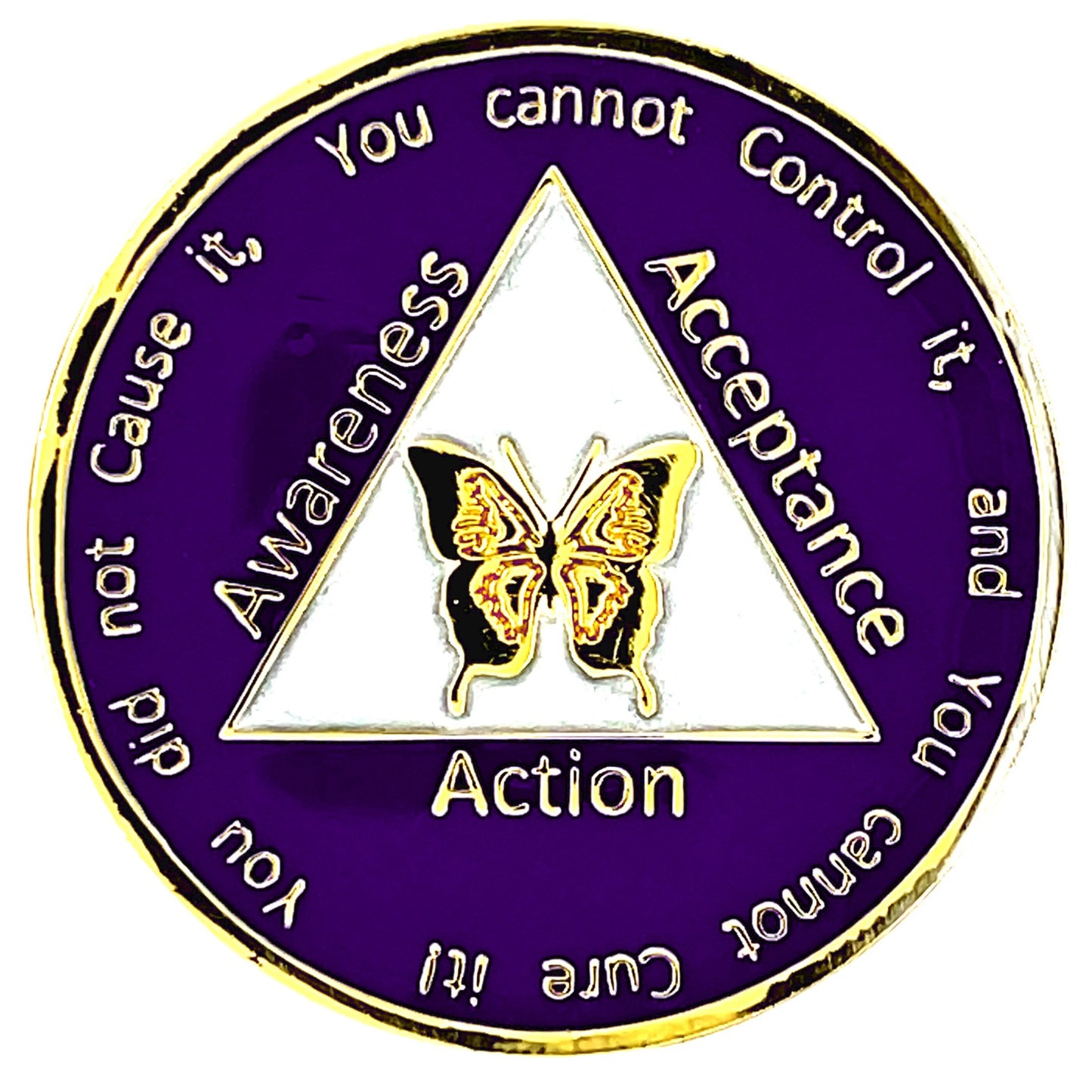 Al-Anon Medallion-Butterfly Purple