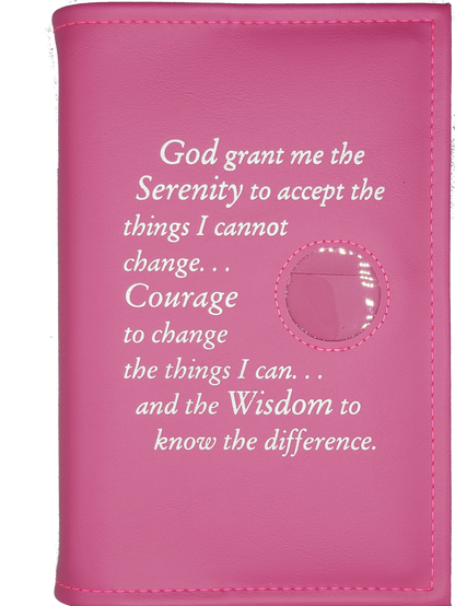 AA Single Book Cover for AA Softcovers w/Serenity Prayer & Medallion Slot
