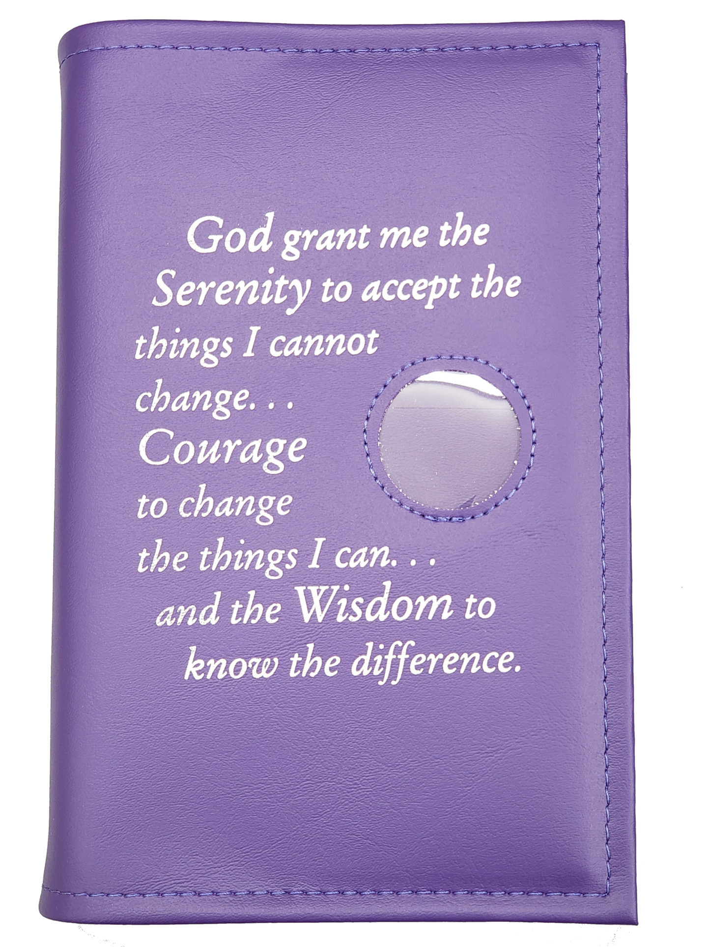 AA Single Book Cover for AA Large Print w/Serenity Prayer & Medallion Slot