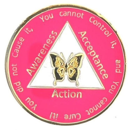 Al-Anon Medallion-Butterfly Pink