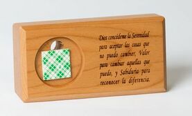 Wood Spanish Serenity Prayer Bar- Mini