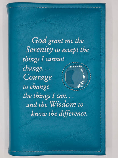 AA Single Book Cover for AA Hardcovers w/Serenity Prayer & Medallion Slot